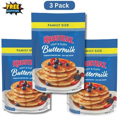 Krusteaz Complete Buttermilk Pancake and Waffle Mix, Light & Flufy, 5 lb, 3 Bags