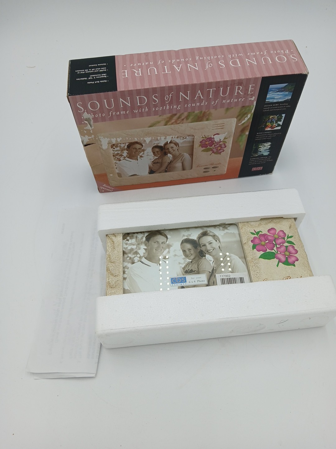 Vintage  picture frame On/Off sounds surf brook chimes holds 6" x 4" picture art thumbnail 6