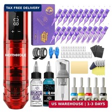 Wormhole Wireless Tattoo Gun Kit for Beginners with 1800Mah Battery