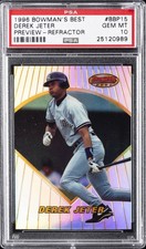 1996 BOWMAN'S BEST PREVIEW REFRACTOR #BBP15 DEREK JETER PSA 10
