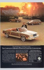 Chrysler 1983 LeBaron Town & Country Convertible Print Ad Vintage