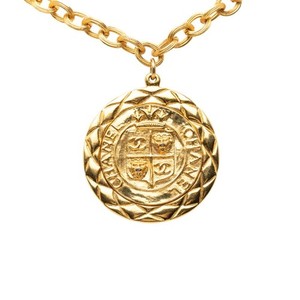 Authentic Chanel Coco Mark Lion Motif Long Necklace, Gold Plated, Women's CHANEL GZl1gvim
