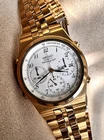 RARE! VTG SEIKO SQ 7A38-7280 CHRONOGRAPH QUARTZ GOLD DAYDATE USA SELLER