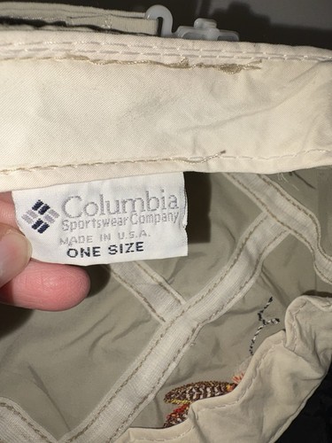 Vintage Columbia PFG Fishing Duck Bill Fishing Lightweight Hat 90s USA Cap Lure - Picture 3 of 11