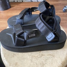 Suicoke DEPA-V2PO Sandal Womens 7 Nylon Black Platform Flat Vibram Look New