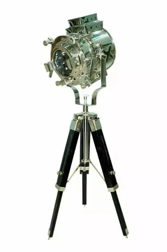 40Inch Spotlight searchlight Nautical vintage Lamp floor Lamp with wooden tripod - Picture 4 of 5