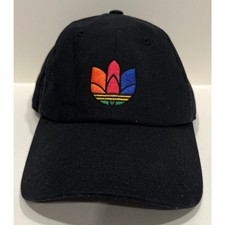 ADIDAS Originals 3D Colored Trefoil Adjustable Cap Black Rainbow Logo