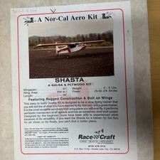 Vintage Nor-Cal Aero Shasta RC Model Airplane Kit - NOS, Unbuilt, w/ Instruction