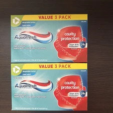 2x Aqua Fresh Cool Mint Fluoride  Toothpaste Cavity Protection (Total 6 Tubes...