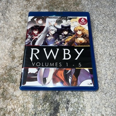 RWBY: Volumes 1-5 (Blu-ray) 6-Disc Set Rooster Teeth Anime RARE OOP