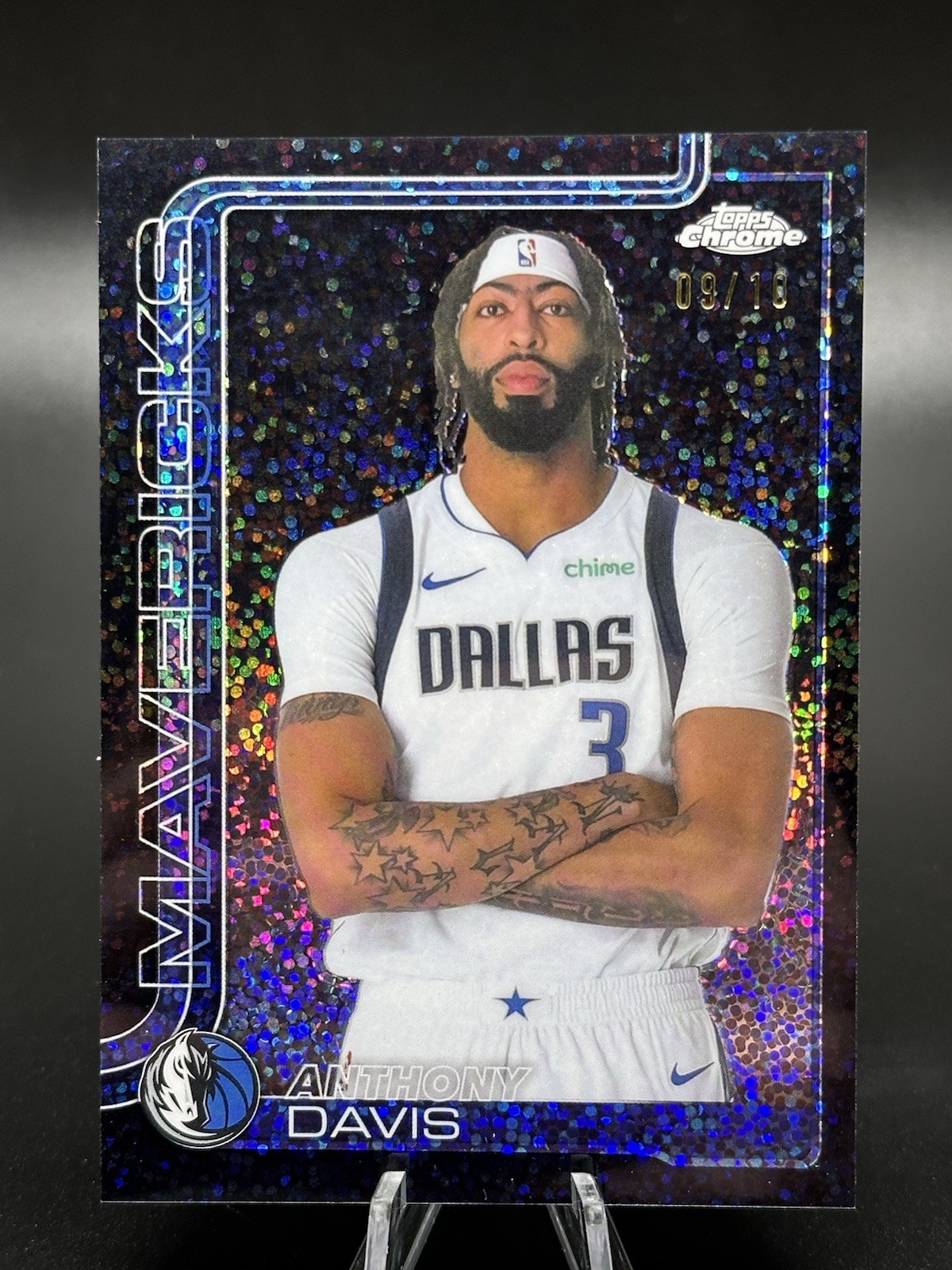 2025-26 Topps Chrome Black Speckle 9/10 Refractor Anthony Davis IMAGE VARIATION
