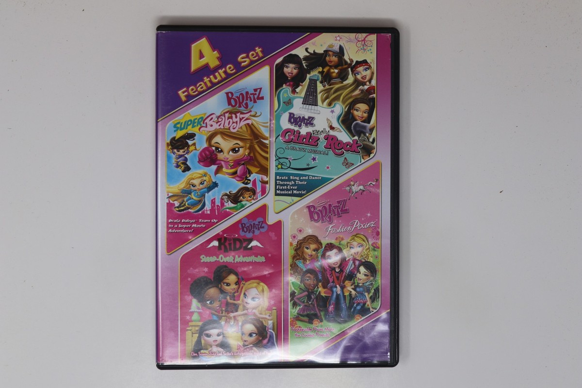 Bratz 4 Feature Set DVD Super Babyz Kidz Sleep-over Girlz Rock
