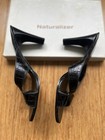 New Naturalizer black croco patent 100% leather 3.5" high heel sandals list $99+ — photo 3