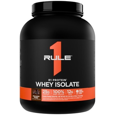 Protein Powder Whey Isolate 25g 5 Pound Chocolate Fudge Rule 1 R1 Proteins BCAA