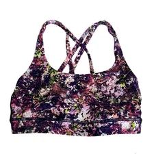 Lululemon Seawheeze Energy Bra Size 4 Longline Trail Runner Purple Pink 2019