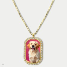 Gorgeous Cute Golden Retriever Dog Fashion Pendant Necklace Chain Image Dog Tag