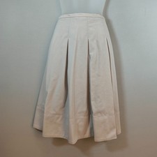 Burberry Pleated Beige A-Line Wool Blend Midi Skirt , Size 6