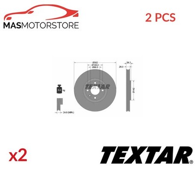 BREMSSCHEIBEN SATZ PAAR VORNE TEXTAR 92133203 2PCS A FÜR PEUGEOT 307,307 CC