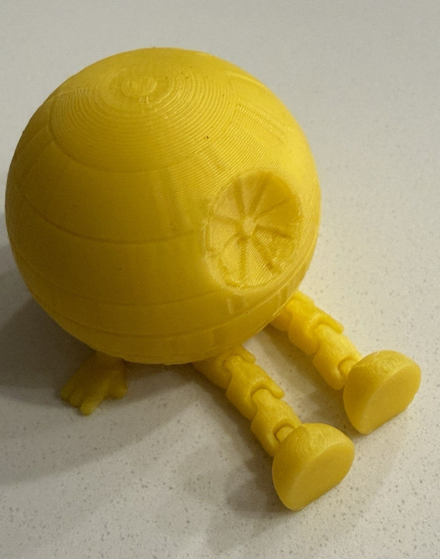 Star Wars Death Star Buddy  Yellow Plastic 3D Printed