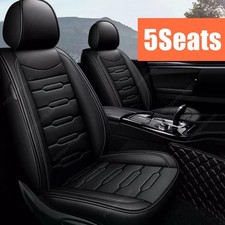 Leather Seat Cover Front Rear Protector For Nissan Rogue 2010-2023 Black