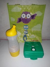 Tupper Sportfreund Trinkflasche 415 ml Dino Sandwichbox Brotdose Eulentasche neu