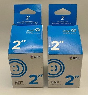 (2) Zink Happy 2'' ZRoll Acid Free Permanent Adhesive - 2 inch blue New