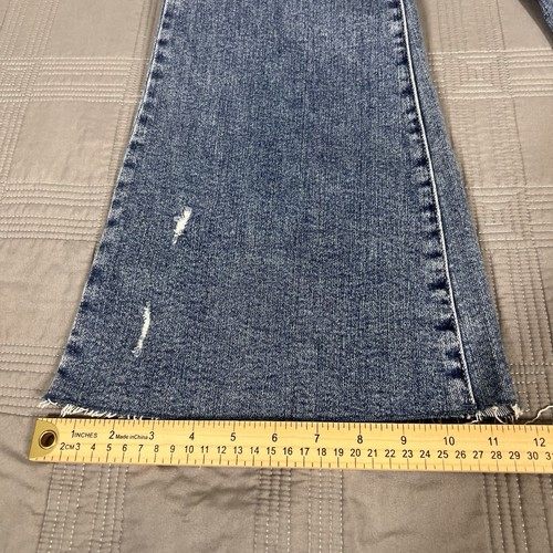 Jeans Judy Azul Cintura Alta Acampanado Calce Envejecido Talla 11 | 30 Elastizados NUEVO - Imagen 11 de 18