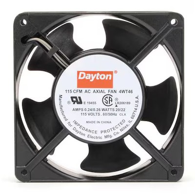 Dayton 4Wt46 4-11/16 In H X 4-11/16 In W Square Axial Fan, 1-1/2 In D, 115 Cfm,