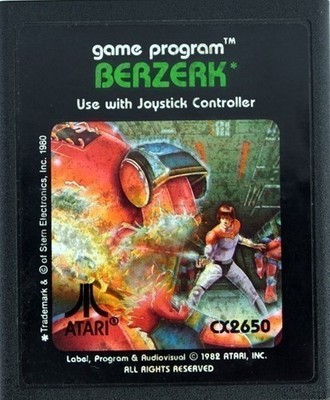 Atari 2600 Spiel - Berzerk #Picturelabel V1 Modul