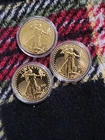 24k Gld Plated U. S., Liberty 2021 Eagle $20 (LOT OF 2) Coin in Capsule