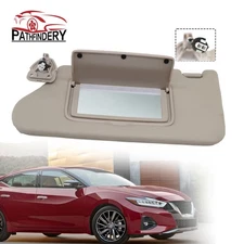 Gray Left Driver Side Sun Visor w/ Lamp 96401-9DE0A For 2016-2023 Nissan Maxima
