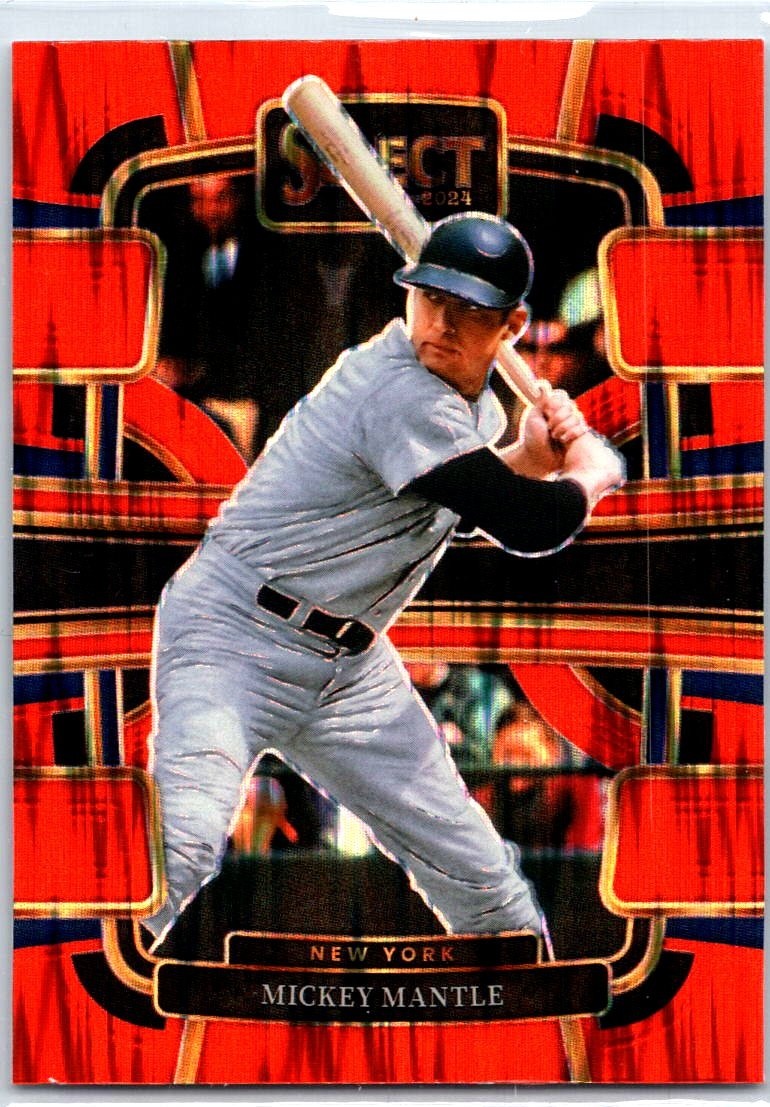 2024 Panini Select #95 Mickey Mantle Orange Flash Prizm