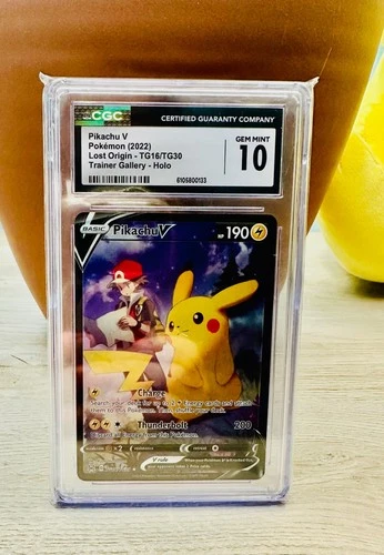 Pikachu V TG16/TG30 Swsh11: Lost  Origin. CGC10