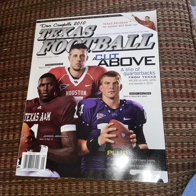 2010 Dave Campbell's Texas Football Magazine Case Keenum. Andy Dalton A&M Horns - Image 1 of 4