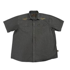 Howler Bros Crosscut Deluxe Shirt Gray Chambray Western Pearl Snap Men  s L