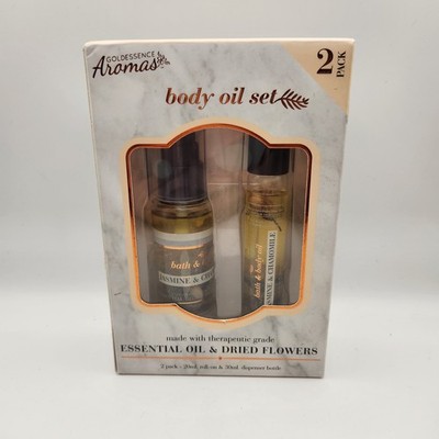 Goldessence Aromas Essential Oil Roll & Bottle Pump Gift Set Jasmine & Chamomile