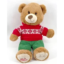 Hugfun 2017 Teddy Bear Plush 14" Red Snowflake Sweater Stuffed Animal ECU