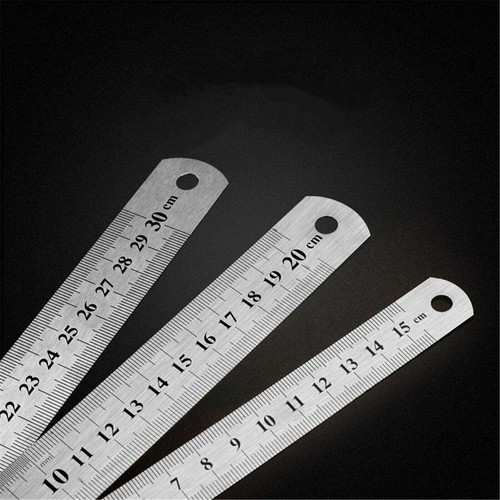 3pcs Metal Ruler Stainless Steel Double Sided 15/20/30cm Precision School Office - Picture 10 of 10
