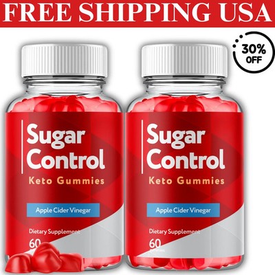 (2 Pack) Sugar Control Keto ACV Gummies 1000MG SugarControl Vitamin 120 Gummies.