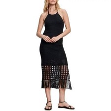 Sanctuary Promenade Open Stitch Halter Sweater Dress – Size S – Black–NWT– $189