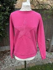 Hush Ladies Pink Star Biker Sweatshirt Size XS Quilted Textured Star Oversized