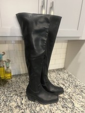 Jeffrey Campbell Leather Stretch Tall Boots Black 7.5