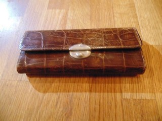 Vintage Leather case of J Watts Sheffield Scissors.