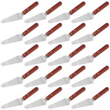 FUNSUEI 20 Pack 10 Inches Wood Handle Pizza Pie Server, Stainless Steel Pie S...
