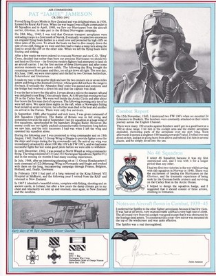 WW11 Jagd Asse Pilot Profil signiert Pat Jameson Schlacht um Großbritannien Pilot