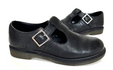 Ladies DR MARTENS POLLEY Black Leather T-Bar Shoes Size UK 5 38 Great Cond
