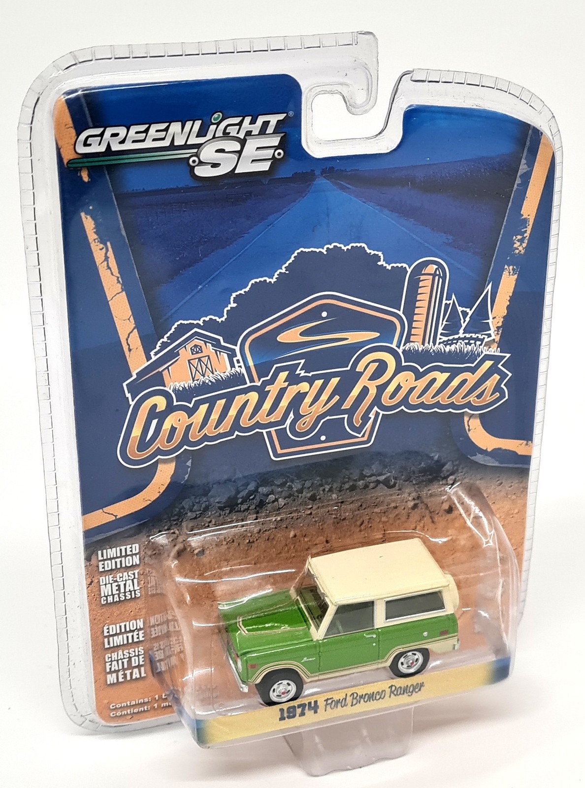 Greenlight 1/64 Ford Bronco Ranger 1974 Green Diecast Model Car