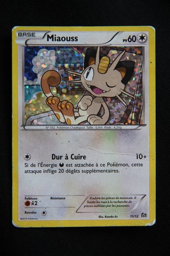 Pokemon "Miaouss / Meowth" 11/12 *Holo* McDonalds 2016 - French - Poor