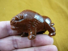 (Y-BUFF-703) Orange Goldstone BUFFALO bison carving gemstone figurine buffaloes