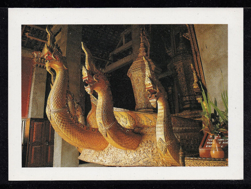 LAOS POSTCARD NAGA HEAD XIENGTHONG TEMPLE LUANGPRABANG MINT UNUSED